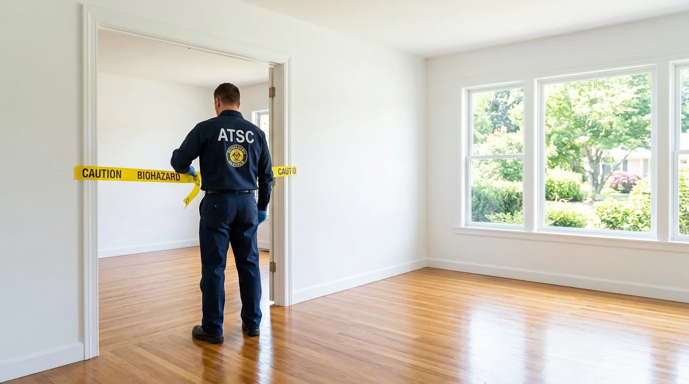 Certified biohazard cleanup crew performing Trauma Scene Cleanup in Spanish Fork